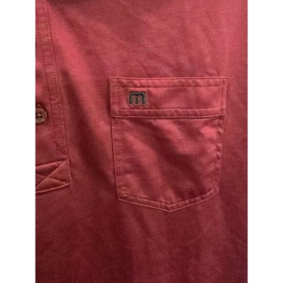 Travis Mathew Men Golf Polo Shirt Stretch Dark Red Burgundy Size L - Picture 2 of 8